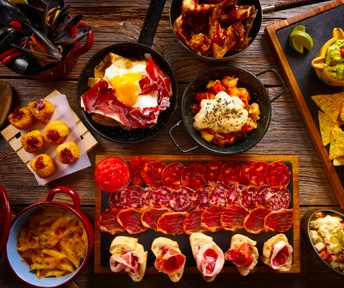 Variety of tapas dishes